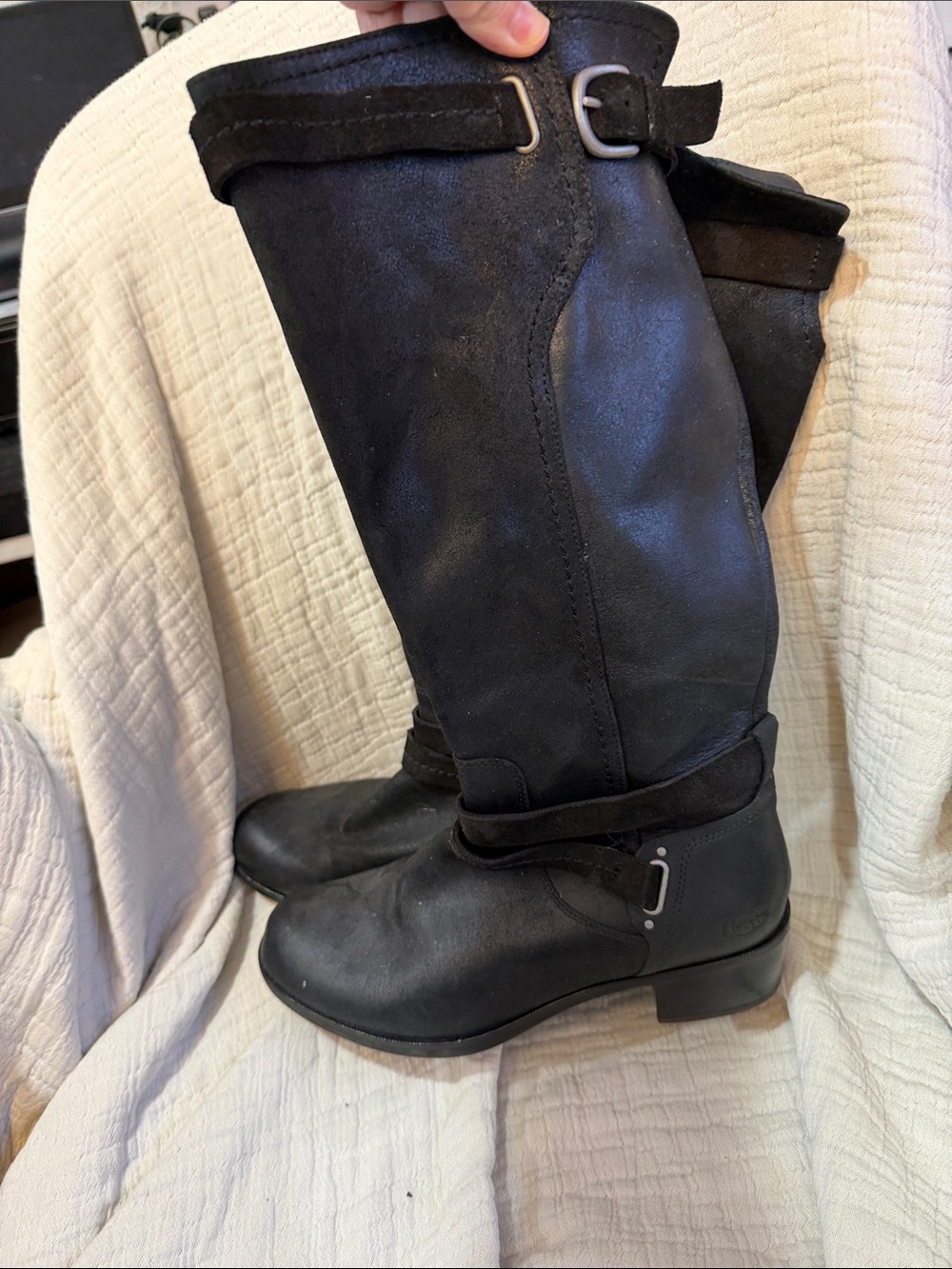 UGG SIZE 9Classic Black Knee-High Riding Boots - Women's